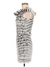 Samuel Dong Stripes Silver Cocktail Dress Size M - photo 5