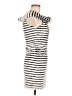 Samuel Dong Stripes Silver Cocktail Dress Size M - photo 4