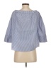 Zara 100% Baumwolle Blue 3/4 Sleeve Blouse Size S - photo 2