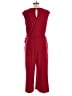 Nina Leonard Solid Red Jumpsuit Size L - photo 2