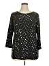 Prelude 100% Polyester Stars Black 3/4 Sleeve Top Size XL - photo 1