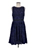 Ann Taylor LOFT 100% Polyester Animal Print Blue Casual Dress Size 8 - photo 1