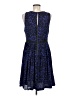 Ann Taylor LOFT 100% Polyester Animal Print Blue Casual Dress Size 8 - photo 2