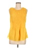 Hinge 100% Polyester Yellow Sleeveless Blouse Size M - photo 1