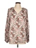 Unbranded 100% Polyester Brown Long Sleeve Blouse Size L - photo 1
