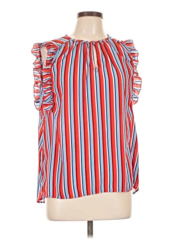Kaari Blue Sleeveless Blouse (view 1)