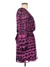 Speechless 100% Polyester Print Purple Casual Dress Size L - photo 4