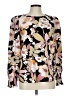 Pleione 100% Polyester Floral Black Long Sleeve Blouse Size L - photo 1