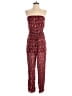 Out From Under 100% Rayon Hearts Burgundy Jumpsuit Size M - photo 1
