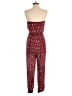 Out From Under 100% Rayon Hearts Burgundy Jumpsuit Size M - photo 2