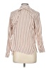 Assorted Brands Stripes Brown 3/4 Sleeve Button-Down Shirt Size L - photo 2