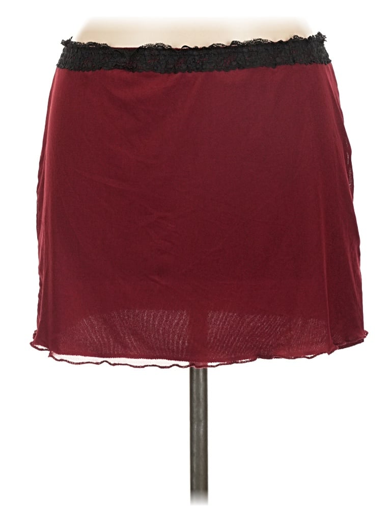 Prettylittlething Casual Skirt In Burgundy
