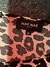 Naf Naf Animal Print Ivory Black Long Sleeve Blouse Size M - photo 7
