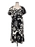 Nine West 100% Polyester Print Black Casual Dress Size 16 - photo 1