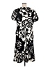 Nine West 100% Polyester Print Black Casual Dress Size 16 - photo 2