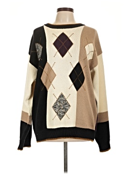 Pullover CROFT & BARROW Marron Taille L - Occasion Très Bon état - Laine Coton Viscose