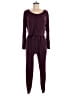 Lively Solid Burgundy Jumpsuit Size M - photo 1