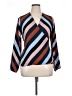 Halogen Stripes Brown Blue 3/4 Sleeve Blouse Size XL - photo 1