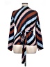 Halogen Stripes Brown Blue 3/4 Sleeve Blouse Size XL - photo 2