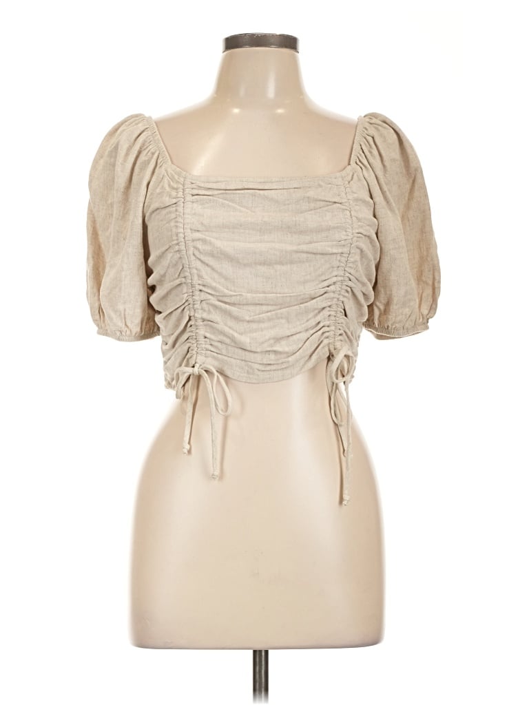 Wild Fable Short Sleeve Top Ivory Sweetheart Neckline Tops In White