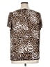 AB Studio Animal Print Brown Short Sleeve Blouse Size XL - photo 2