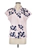 Shein 100% Polyester Floral Pink Short Sleeve Blouse Size 6 - photo 1