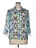 Nicola 100% Polyester Print Green 3/4 Sleeve Blouse Size XL - photo 1