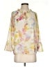 Industry 100% Polyester Floral Yellow 3/4 Sleeve Blouse Size S - photo 1