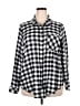 Torrid Checkered-gingham Black Long Sleeve Button-Down Shirt Size 2X Plus (2) - photo 1