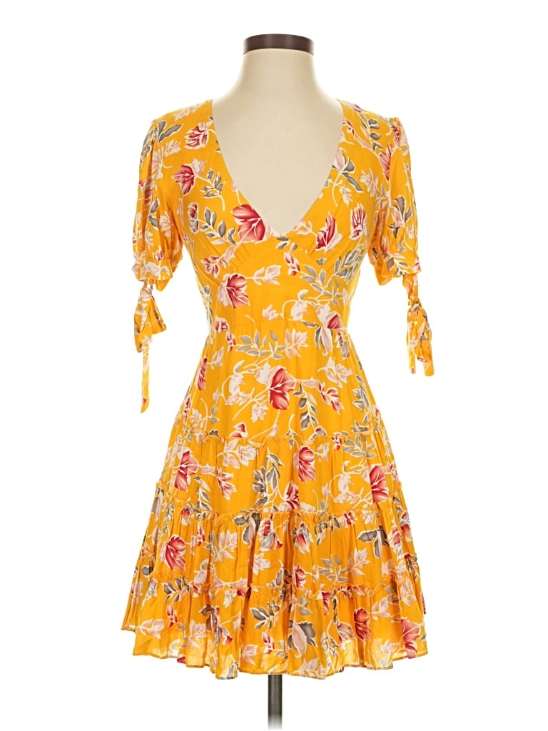 Pre-owned Saints + Secrets Cocktail Dress In Yellow