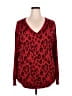 City Chic Animal Print Red Pullover Sweater Size 20 Plus (L) - photo 1
