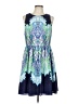 Eliza J 100% Polyester Paisley Blue Cocktail Dress Size 10 - photo 1