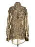 Kardashian Kollection 100% Polyester Animal Print Gold Yellow Long Sleeve Blouse Size S - photo 2