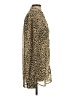 Kardashian Kollection 100% Polyester Animal Print Gold Yellow Long Sleeve Blouse Size S - photo 4