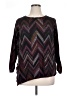 Alyx Chevron-herringbone Burgundy 3/4 Sleeve Top Size 1X - photo 1