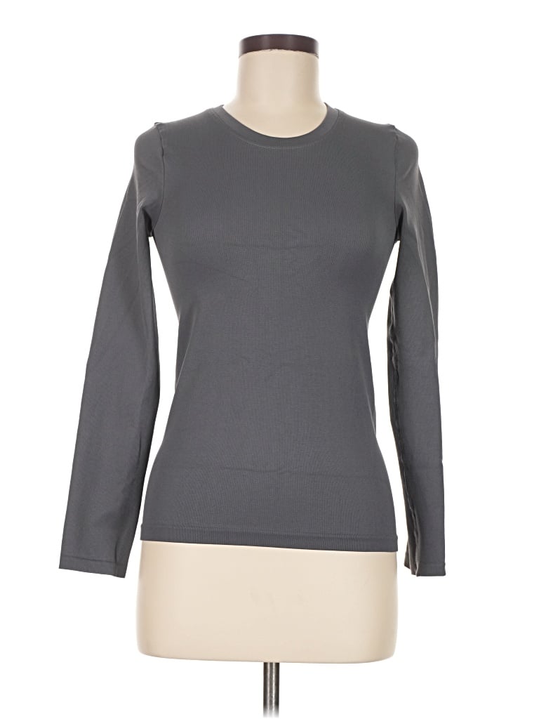 Pre-owned Oqq Long Sleeve T-shirt In Gray