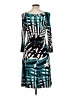 Three Dots Graphic Teal Cocktail Dress Size L - photo 2