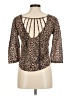 Material Girl 100% Polyester Brown 3/4 Sleeve Top Size M - photo 2