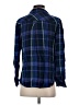 Isabel Maternity 100% Rayon Plaid Blue 3/4 Sleeve Button-Down Shirt Size Sm Maternity - photo 2
