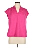 Worthington 100% Polyester Pink Short Sleeve Blouse Size M - photo 1