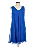 Worthington 100% Polyester Solid Blue Casual Dress Size M - photo 1