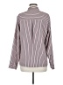 Express 100% Polyester Stripes Pink Long Sleeve Blouse Size M - photo 2
