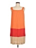 Dana Buchman 100% Polyester Color Block Orange Casual Dress Size 8 - photo 1