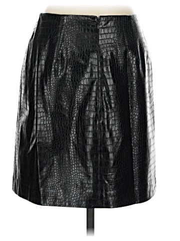 Calvin Klein Faux Leather Skirt (view 2)