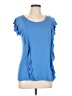 Peace & Pearls Blue Short Sleeve Top Size L - photo 1