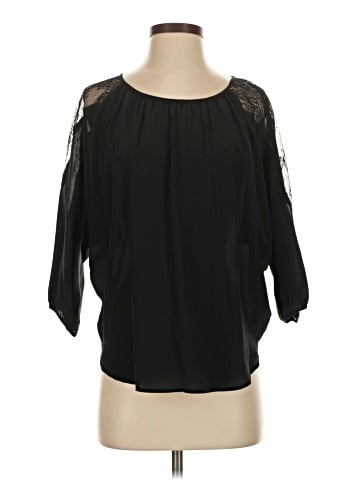 Gold Hawk 3/4 Sleeve Silk Top (view 1)