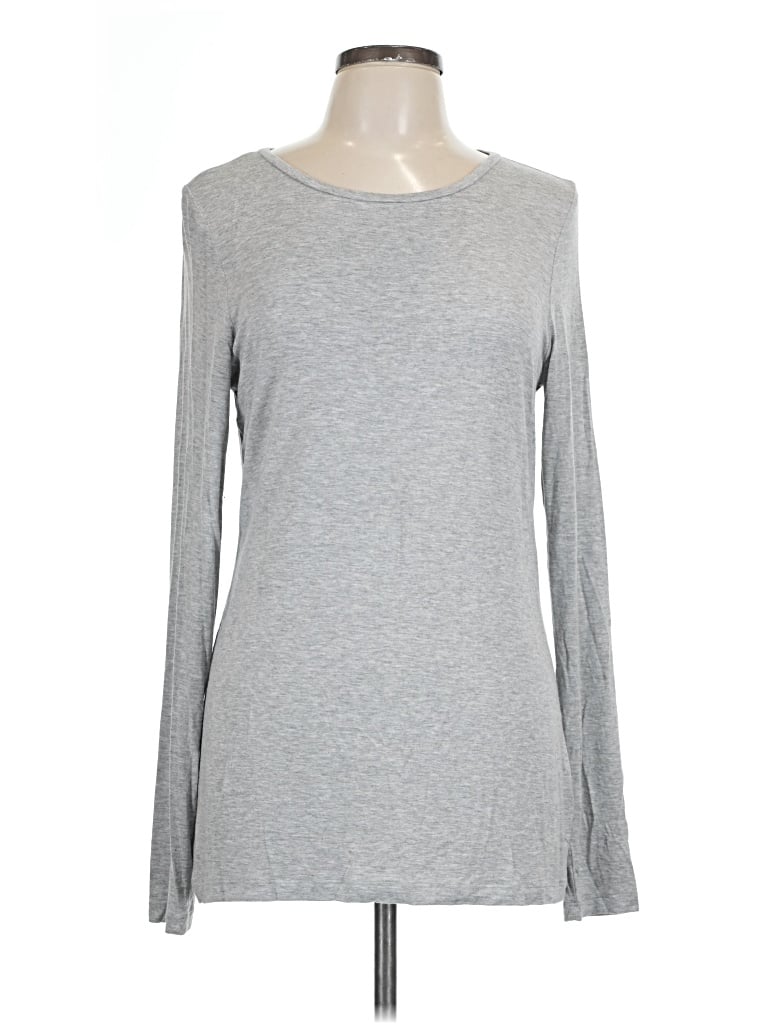 Pre-owned Halogen Long Sleeve T-shirt In Gray
