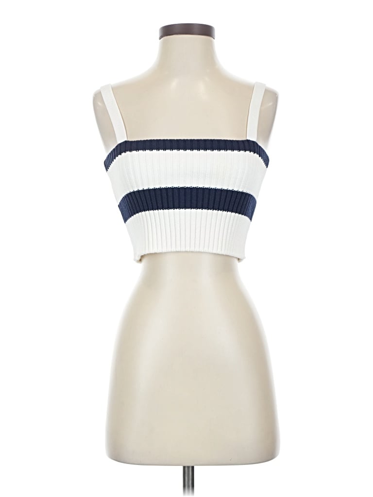 Pre-owned Pinko Sleeveless Top Ivory Strapless Neckline Tops