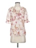 Unbranded 100% Polyester Pink Short Sleeve Blouse Size XS - photo 1