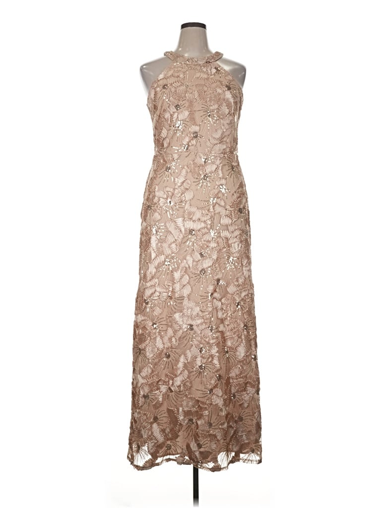 Pre-owned Betsy & Adam Cocktail Dress In Brown